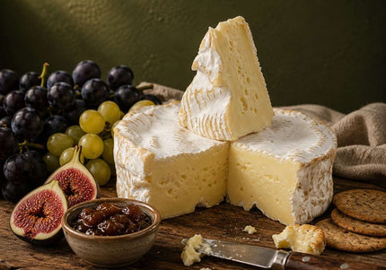 Artisan brie cheese selection from the UK and Europe by Online Cheesemonger, perfect for cheese boards with blue cheese, mature cheddar and soft cheese.