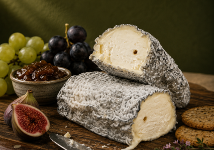 Artisan goat’s cheese selection from the UK and Europe by Online Cheesemonger, perfect for cheese boards with blue cheese, brie, mature cheddar and soft cheese.