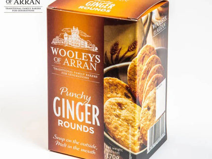 Ginger Rounds Biscuits Wooleys of Arran - Scottish Hampers