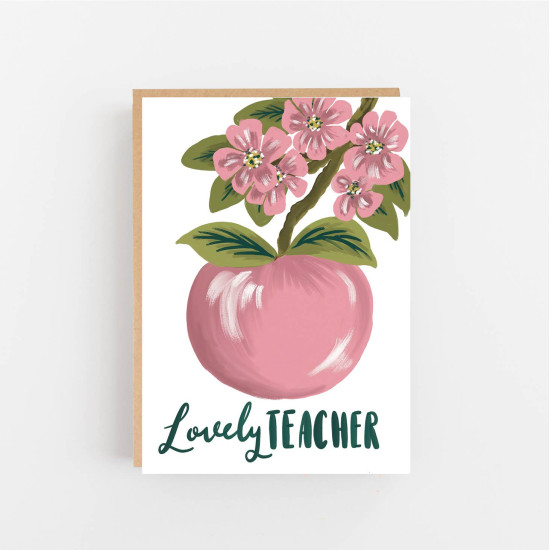 Lovely Teacher - Apple Blossom Card