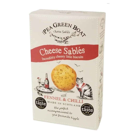 Cheese Sablés With Fennel & Chilli Pea Green Boat   (80g)