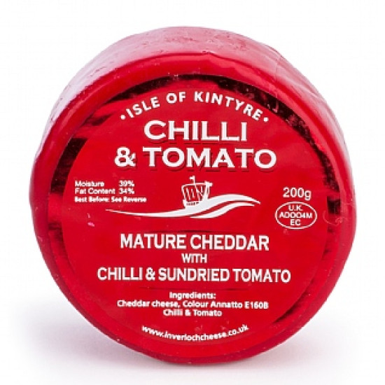 Chilli & Tomato Cheddar Isle Of Kintyre Truckle 200g